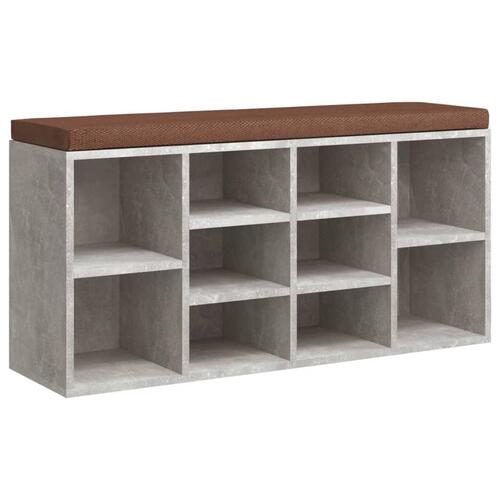 Skobænk 103x30x48 cm konstrueret træ betongrå