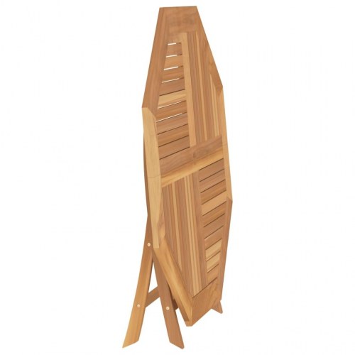 Foldbart havebord i massivt teaktræ - 110 × 110 × 75 cm, ottekantet med parasolhul