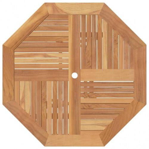 Foldbart havebord i massivt teaktræ - 110 × 110 × 75 cm, ottekantet med parasolhul