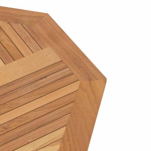 Foldbart havebord i massivt teaktræ - 110 × 110 × 75 cm, ottekantet med parasolhul