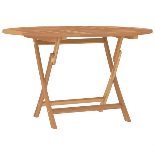 Foldbart havebord Ø 110x75 cm massivt teaktræ