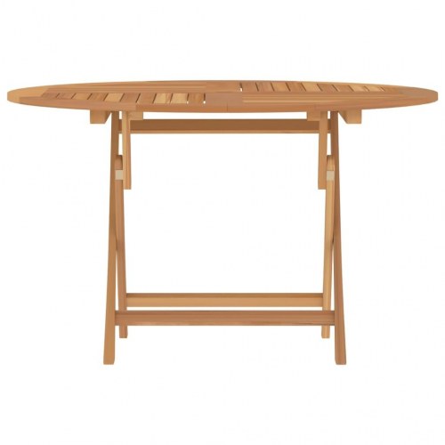Foldbart havebord Ø 110x75 cm massivt teaktræ