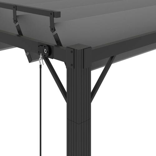 Pavillon med lameltag 3x4 m aluminium og stof antracitgrå