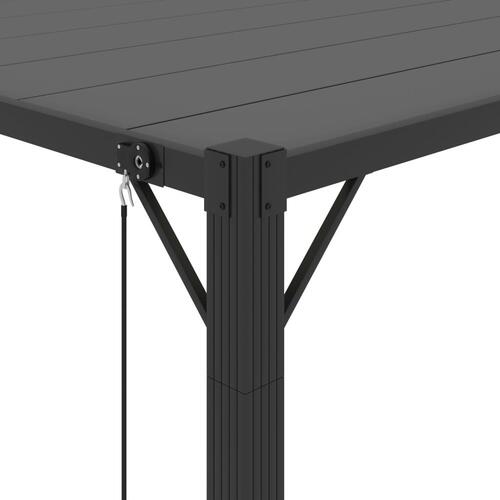 Pavillon med lameltag 3x4 m aluminium og stof antracitgrå