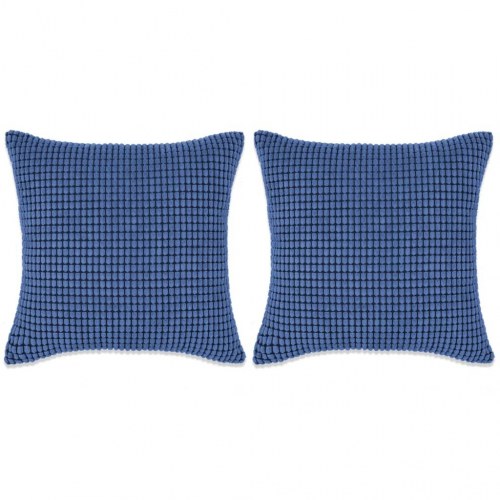 Pudesæt 2 stk. velour 45 x 45 cm blå