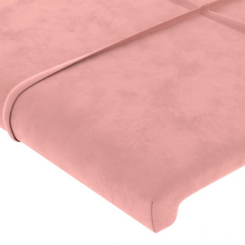 Sengeramme med sengegavl 180x200 cm - fløjl, pink