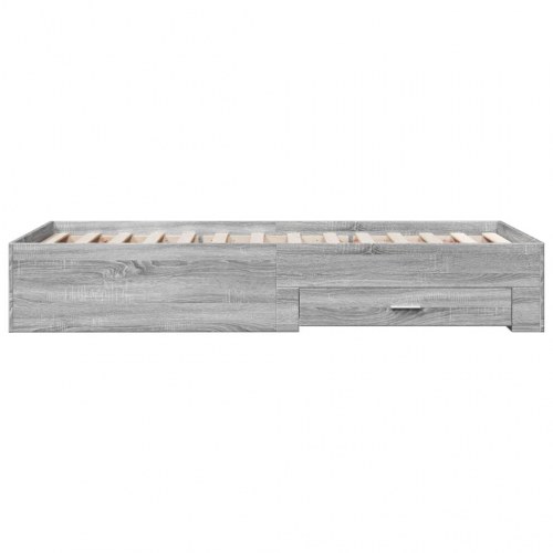 Sengeramme med 2 skuffer 75x190 cm - grå sonoma-eg