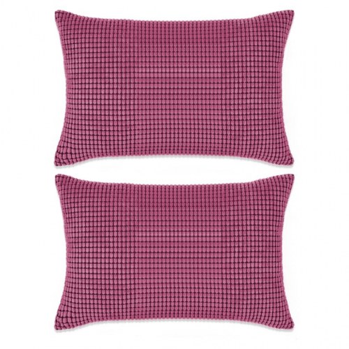 Pudesæt 2 stk. velour 40 x 60 cm lyserød