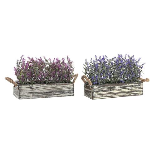 Dekorativ plante 30 x 12 x 21 cm Træ Syren Polyetylen Fuchsia (2 enheder)