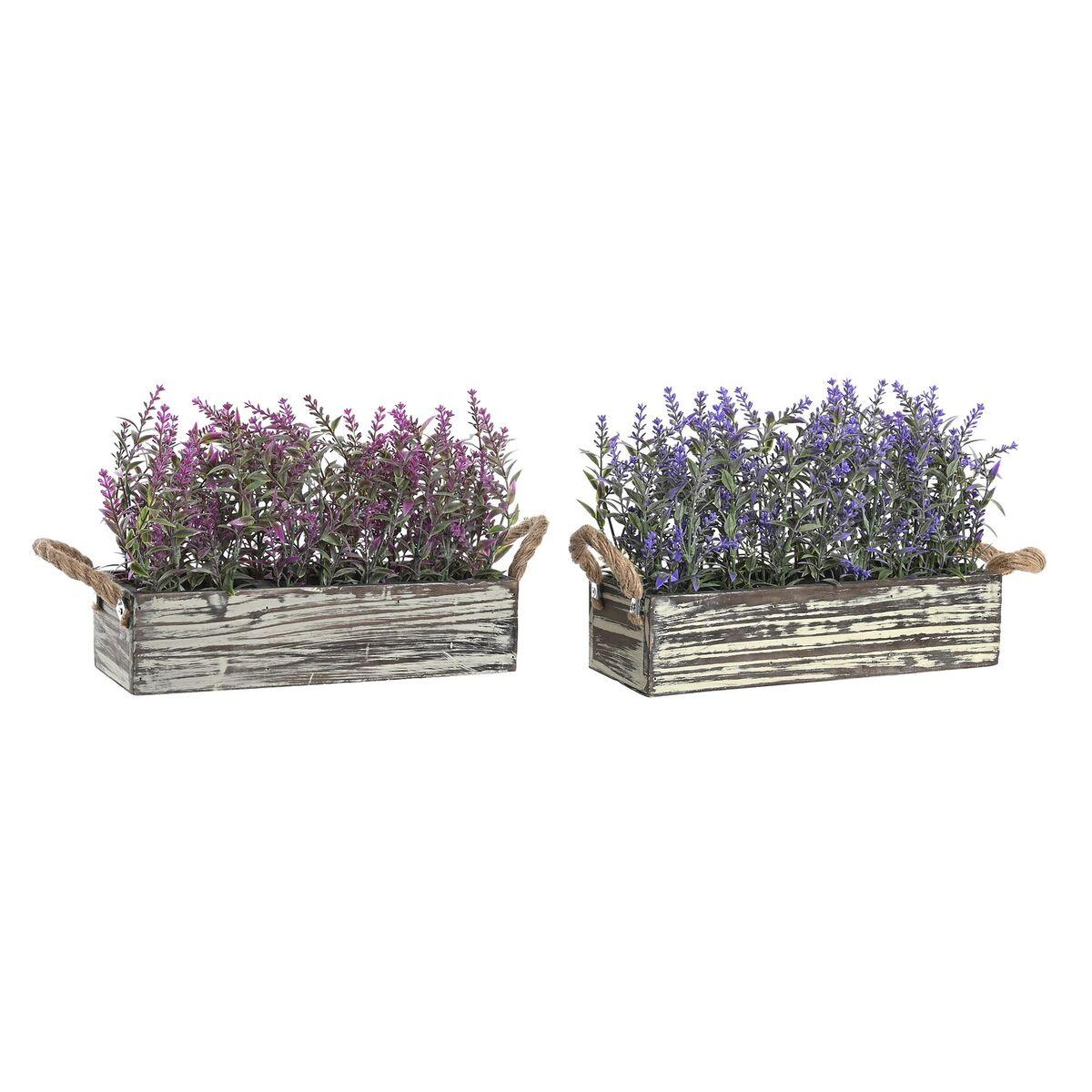 Dekorativ Plante 30 X 12 X 21 Cm Træ Syren Polyetylen Fuchsia 2 Enheder