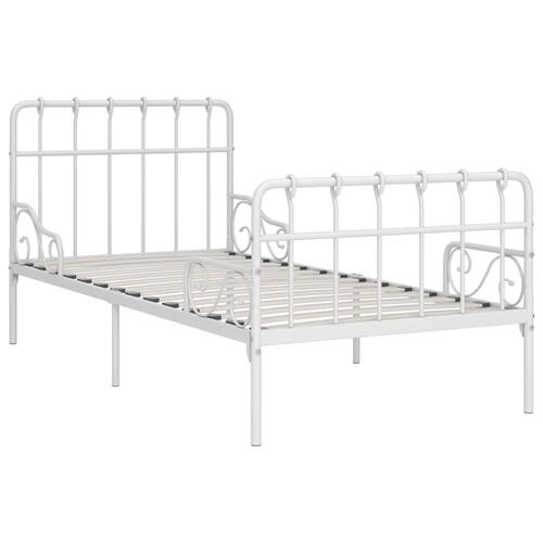 Sengestel med lamelbund 90 x 200 cm metal hvid