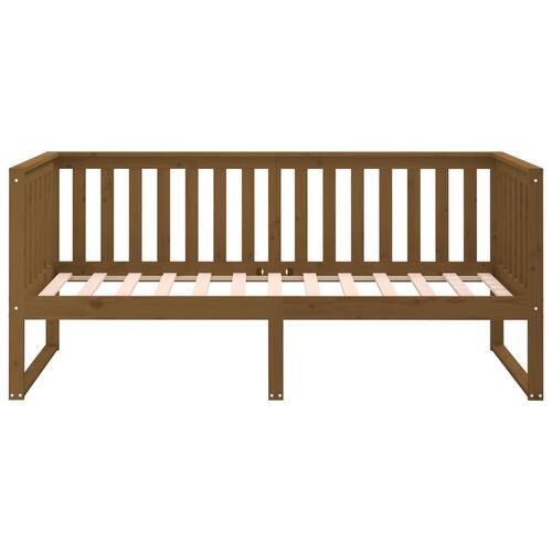 Daybed 90x200 cm massivt fyrretræ gyldenbrun