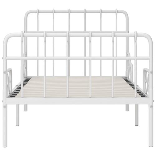 Sengestel med lamelbund 90 x 200 cm metal hvid