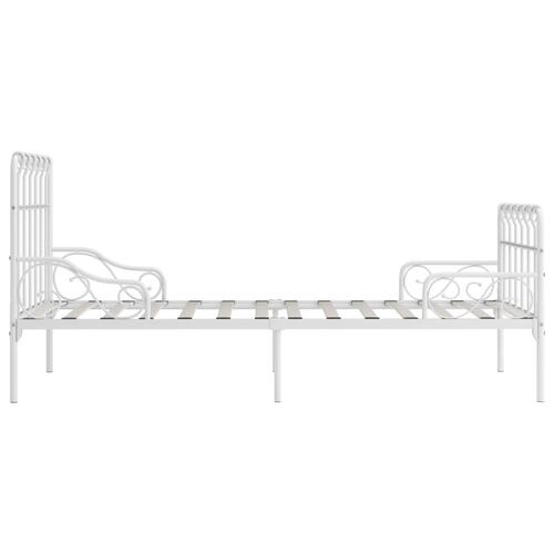 Sengestel med lamelbund 90 x 200 cm metal hvid
