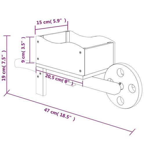 Plantekasser 2 stk. trillebørsdesign 47x15x19 cm massivt fyr