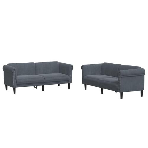 2 personers sofa velour mørkegrå