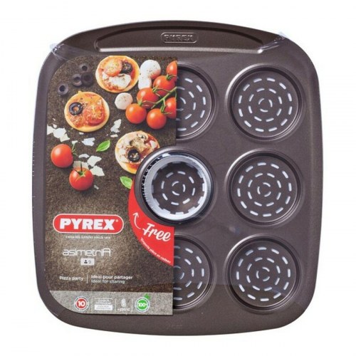 Pyrex Asimetria mini pizza-bageplade i metal - 9 rum, 16 × 16 cm
