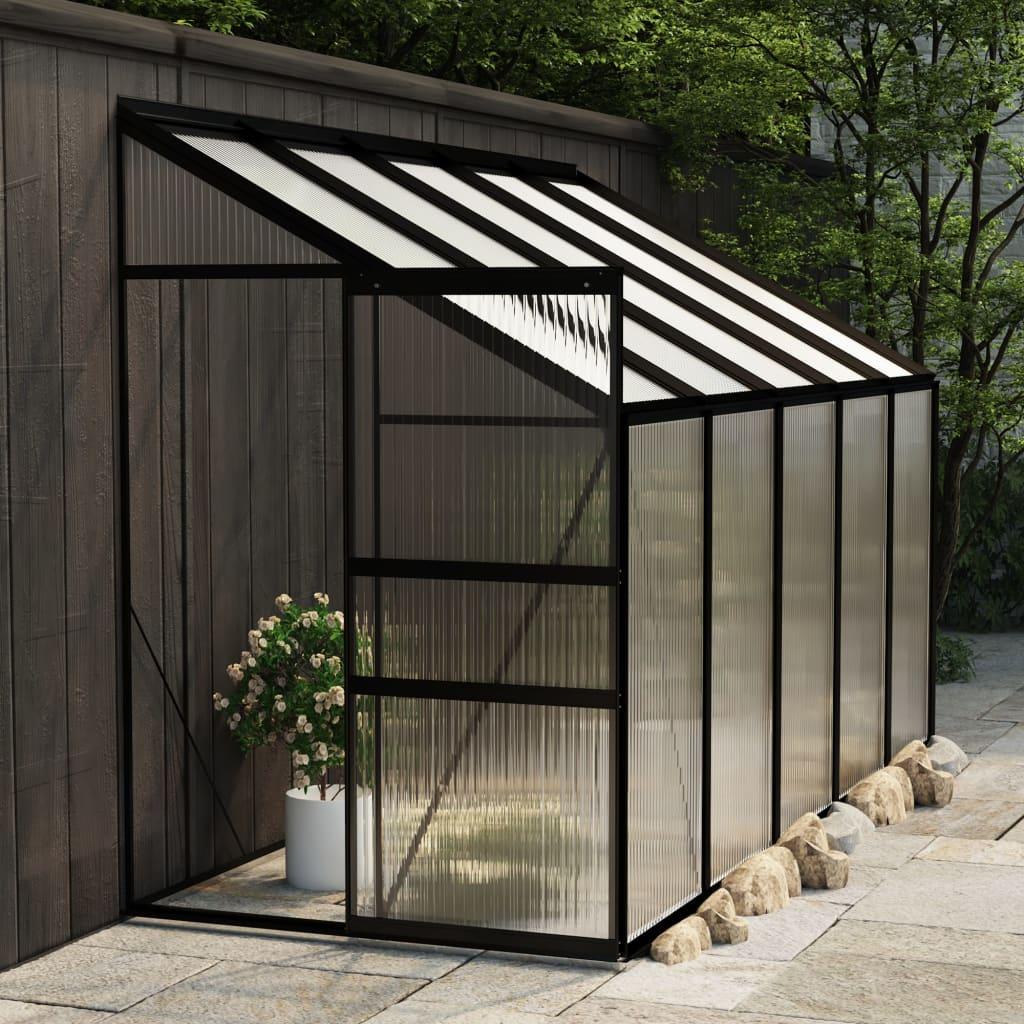 Drivhus 6,5 m³ aluminium antracitgrå