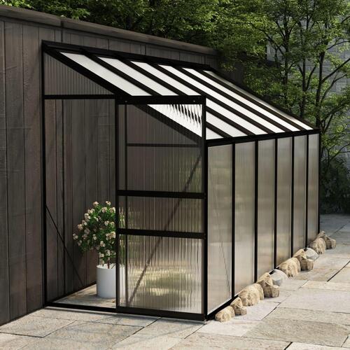 Drivhus 7,77 m³ aluminium antracitgrå