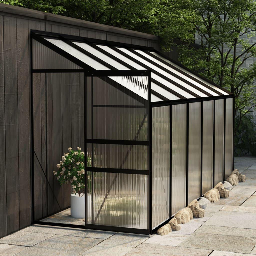 Drivhus 7,77 m³ aluminium antracitgrå