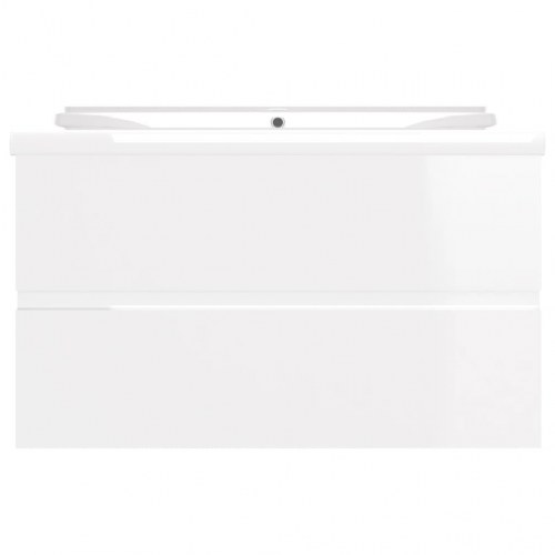 Vaskeskab med indbygget håndvask spånplade hvid højglans