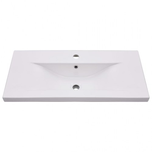 Vaskeskab med indbygget håndvask spånplade hvid højglans