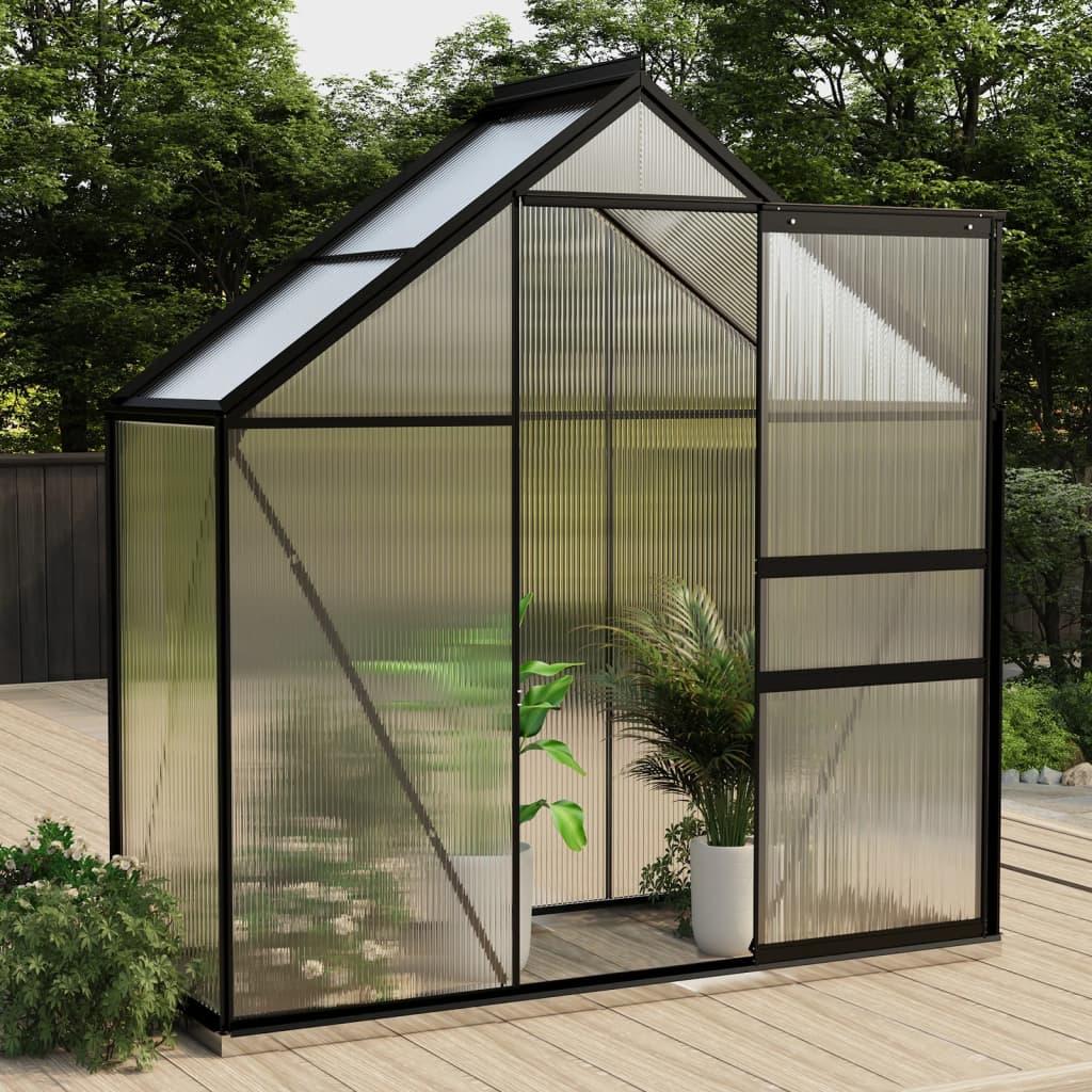 Drivhus 1,33 m² aluminium antracitgrå
