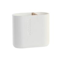 Tandbørsteholder Hvid Natur Bambus polypropylen 11,5 x 5,5 x 10,5 cm (12 enheder)