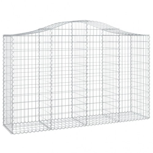Buede gabionkurve - 2 stk. 200×50×120/140 cm i galvaniseret jern