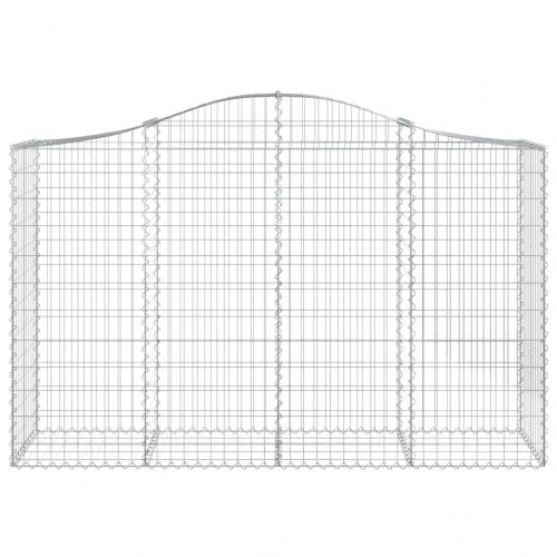 Buede gabionkurve - 2 stk. 200×50×120/140 cm i galvaniseret jern
