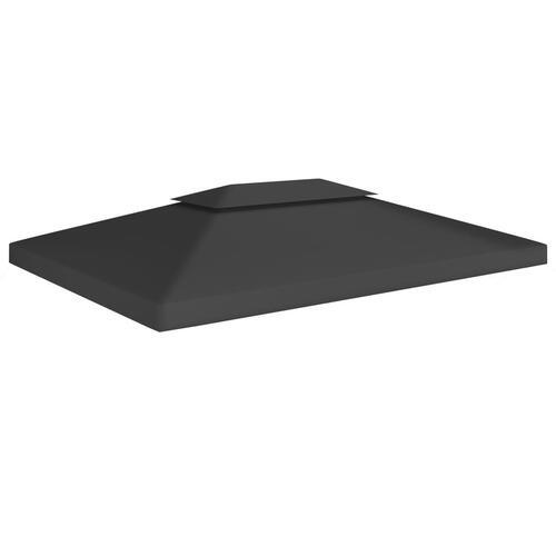 Pavillontopdække i 2 lag 310 g/m² 4x3 m sort