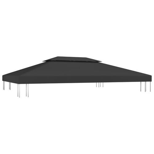 Pavillontopdække i 2 lag 310 g/m² 4x3 m sort