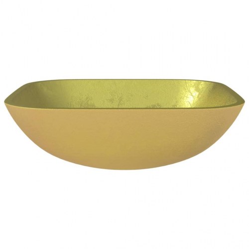 Håndvask i glas 42 x 42 x 14 cm - guldfarvet
