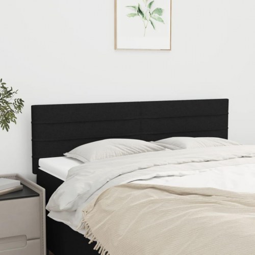 Sengegavl i stof 144 x 5 x 78/88 cm - sort