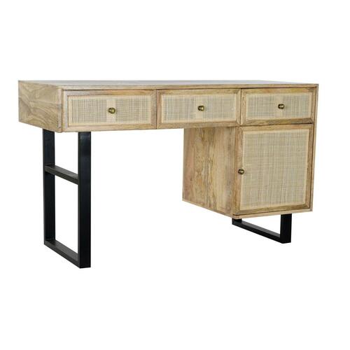 Skrivebord Natur Sort (130 x 50 x 76 cm)