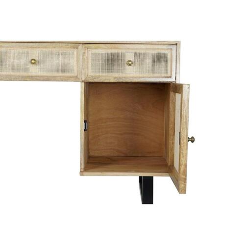 Skrivebord Natur Sort (130 x 50 x 76 cm)