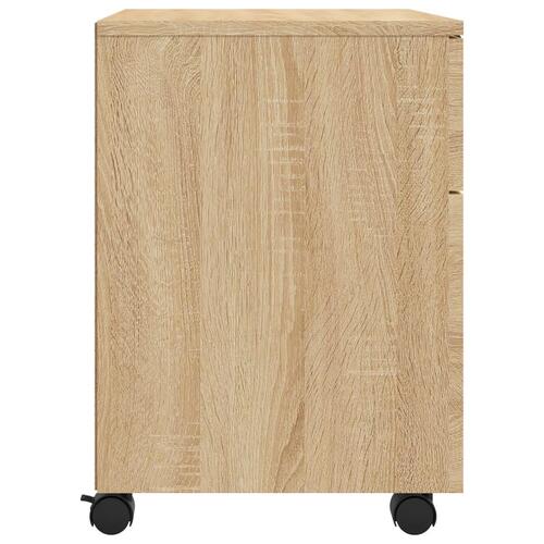 Arkivskab med hjul 45x38x54 cm konstrueret træ sonoma-eg