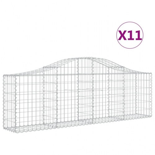 Buede gabionkurve - 11 stk. 200×30×60/80 cm i galvaniseret jern