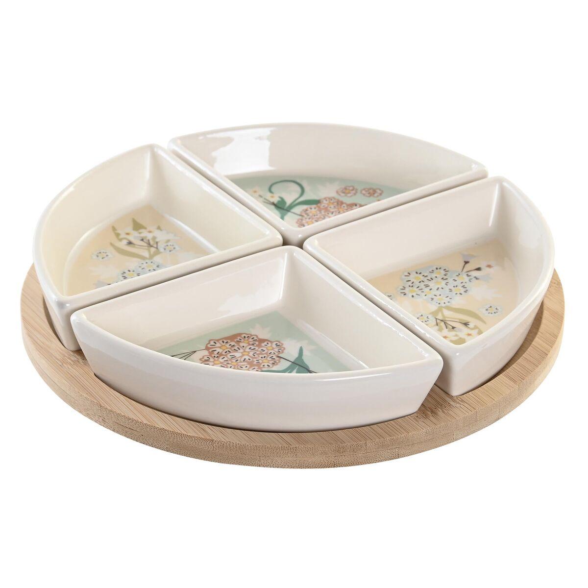 Snack Bakke Beige Hvid Stentøj Traditionel
