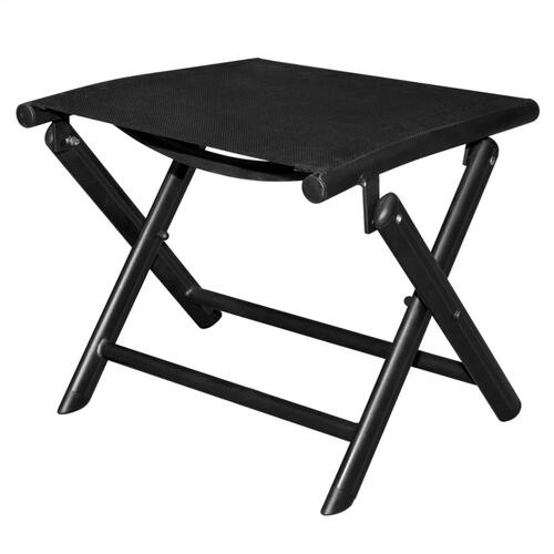 Foldbar fodskammel aluminium og textilene sort