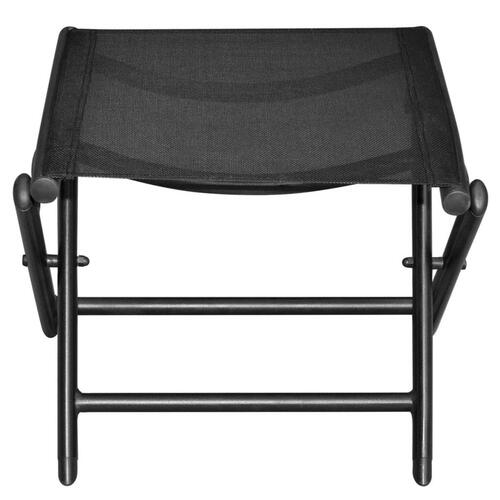 Foldbar fodskammel aluminium og textilene sort