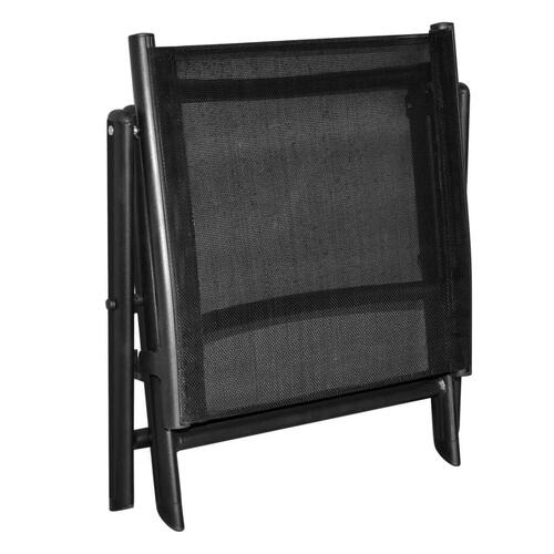 Foldbar fodskammel aluminium og textilene sort