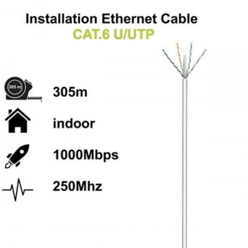 Netværkskabel Cat6 UTP 305 m - Ewent, grå