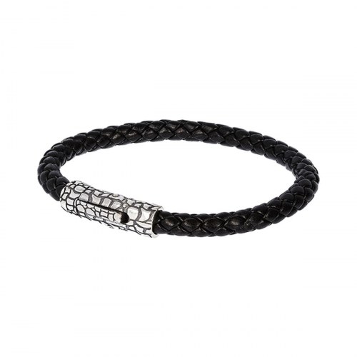 Albert M. armbånd til mænd - WSOX00164.BLK, metal, sort flet