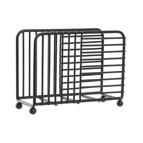 Servietholder i sort metal, rist - 15,5 × 6,5 × 11,5 cm
