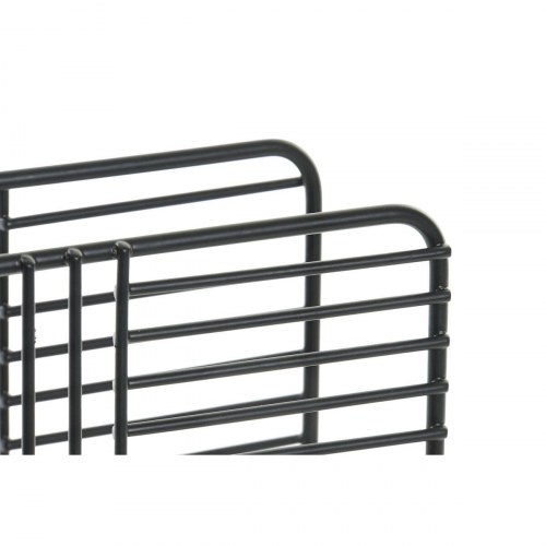 Servietholder i sort metal, rist - 15,5 × 6,5 × 11,5 cm