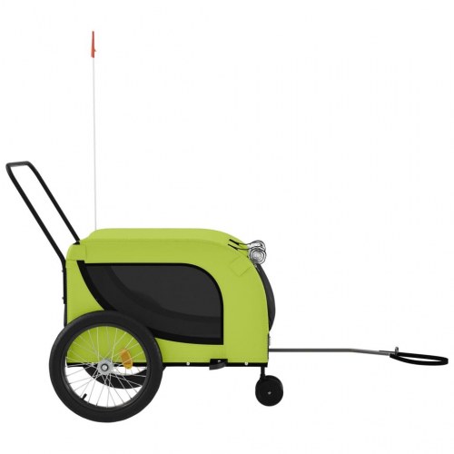 Hundetrailer til cykel i oxfordstof og jern - grøn/sort