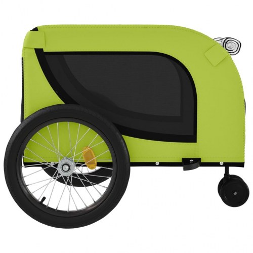 Hundetrailer til cykel i oxfordstof og jern - grøn/sort