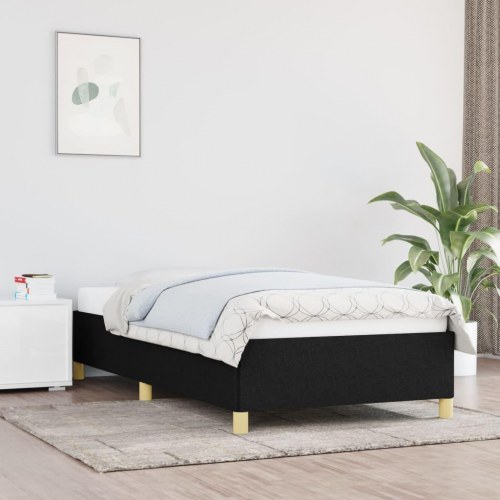 Sengeramme uden madras 90 × 190 cm - stof, sort