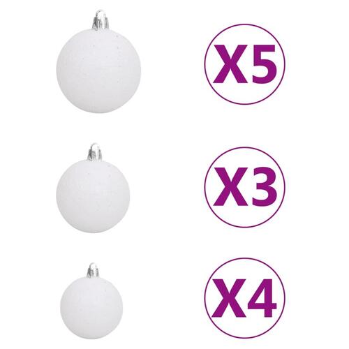 Juleguirlande med LED og kuglesæt 10 m PVC grøn